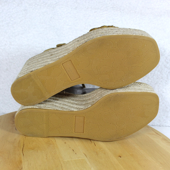 Veronica Beard Wedge Heels Womens 10 Yellow Sandal Boho Chic Comfort Designer - Picture 6 of 12